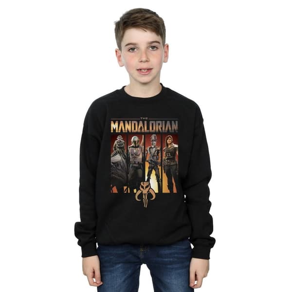 Star Wars Pojkar - The Mandalorian - Sweatshirt med karaktärsuppsättning