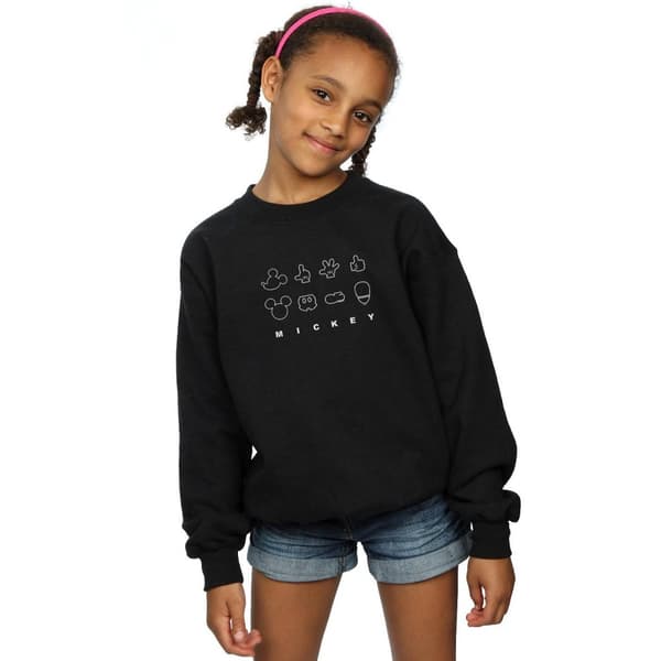 Disney Girls Mickey Mouse Deconstructed Sweatshirt