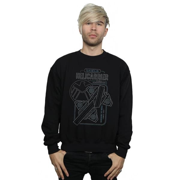 Marvel Mens S.H.I.E.L.D. Helicarrier Mobile HQ Sweatshirt