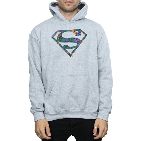 DC Comics Mens Superman Floral Logo 1 Hoodie