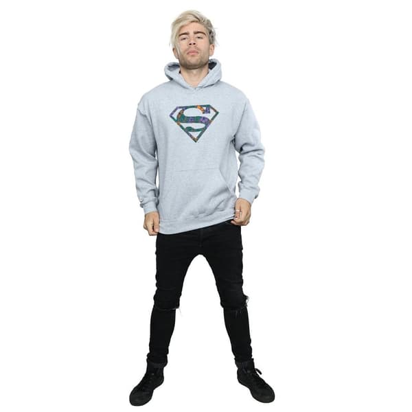 DC Comics Mens Superman Floral Logo 1 Hoodie