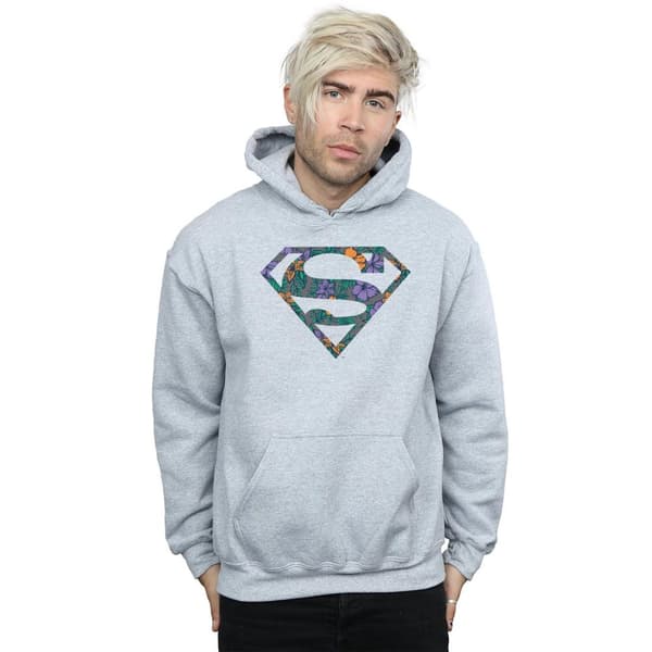 DC Comics Mens Superman Floral Logo 1 Hoodie