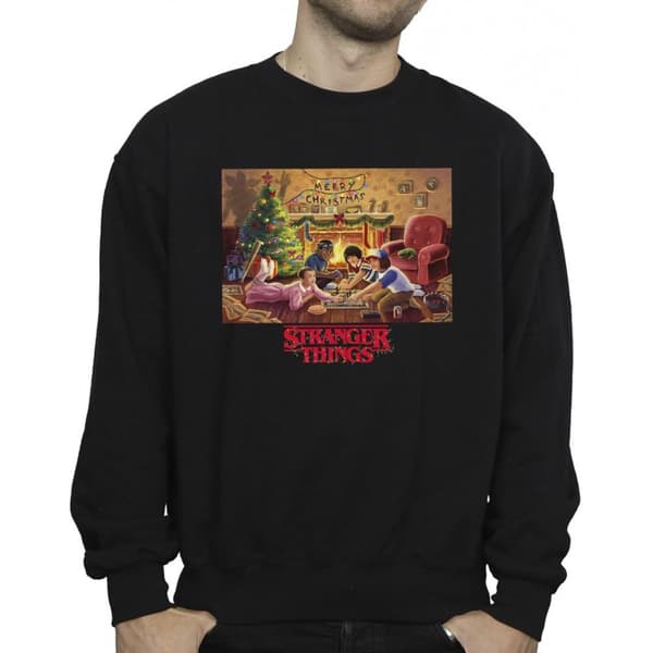 Netflix Mens Stranger Things Christmas Gathering Sweatshirt