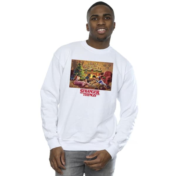 Netflix Mens Stranger Things Christmas Gathering Sweatshirt