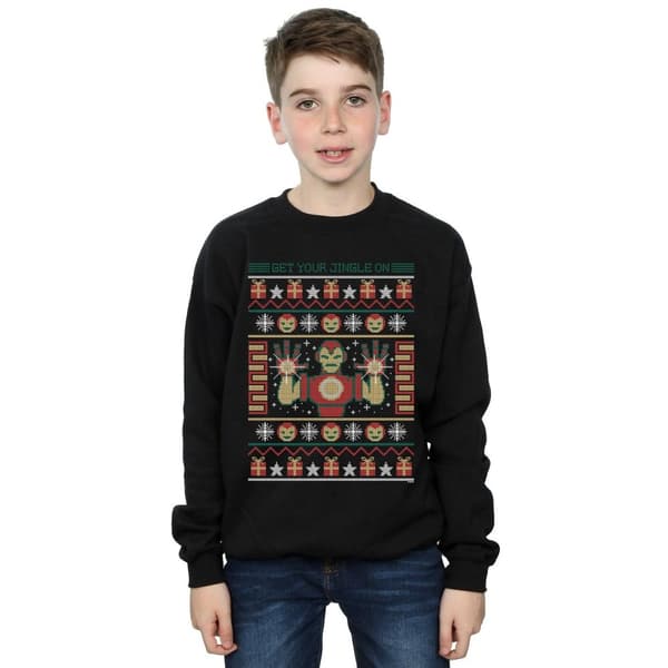 Marvel Boys Iron Man Get Your Jingle On Fair Isle Sweatshirt