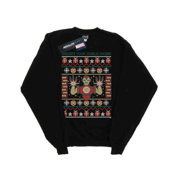 Marvel Boys Iron Man Get Your Jingle On Fair Isle Sweatshirt