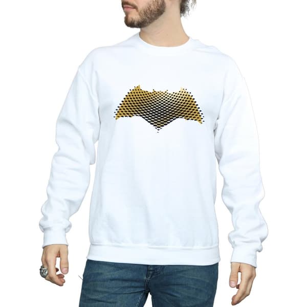 DC Comics Mens Justice League Movie Batman Logo Textured Sweatshirt