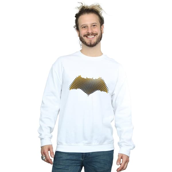 DC Comics Mens Justice League Movie Batman Logo Textured Sweatshirt