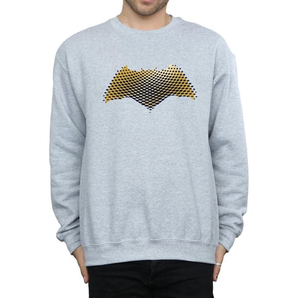 DC Comics Mens Justice League Movie Batman Logo Textured Sweatshirt