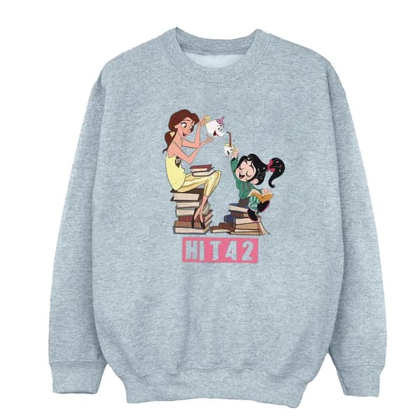 Disney Sweatshirt med Belle och Vanellope från Wreck It Ralph för flickor Sports Grey 5-6 Years