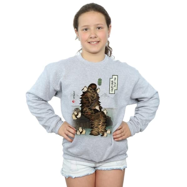 Star Wars Girls The Last Jedi Japanese Chewbacca Porgs Sweatshirt