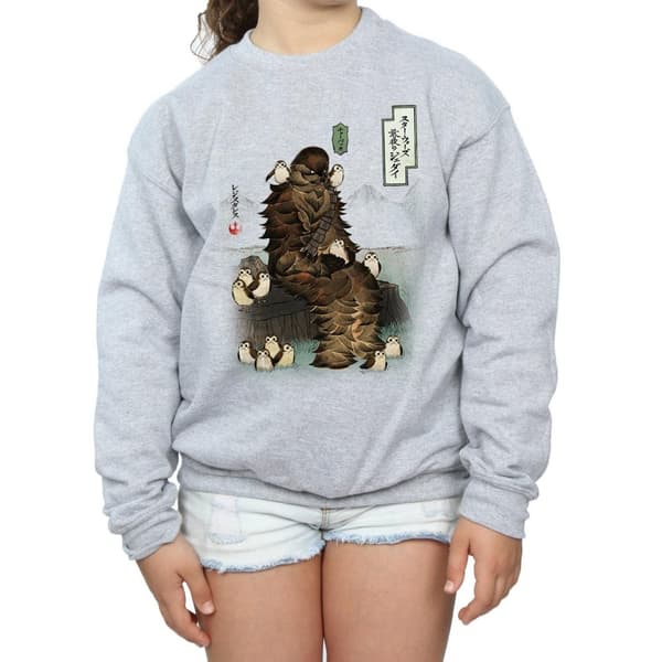 Star Wars Girls The Last Jedi Japanese Chewbacca Porgs Sweatshirt
