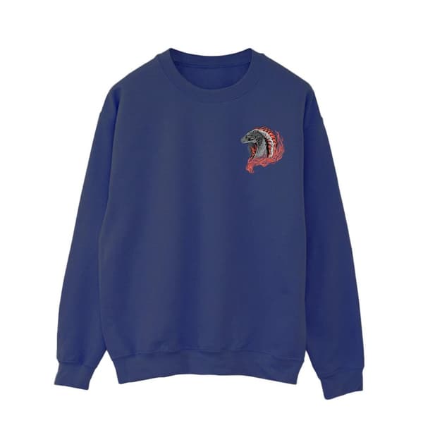 Game Of Thrones: House Of The Dragon Mens Red Dragon Pocket Sweatshirt Navy Blue 4XL