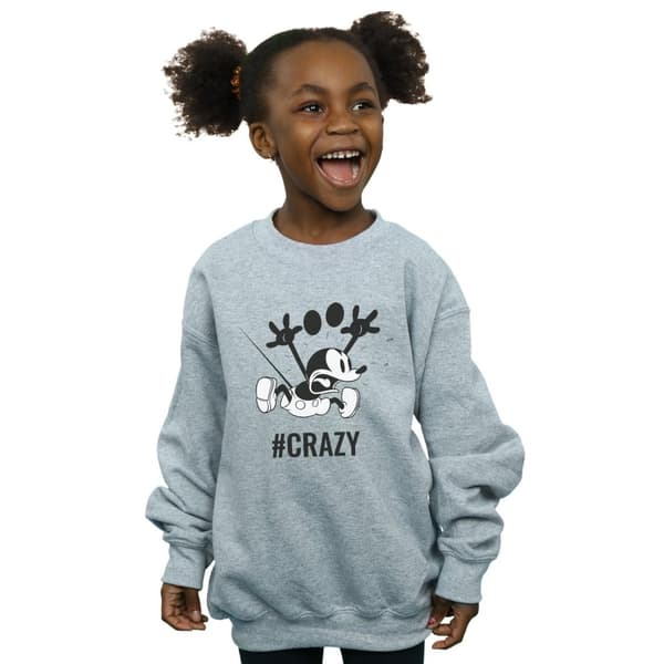 Disney Girls Mickey Mouse #Crazy Sweatshirt