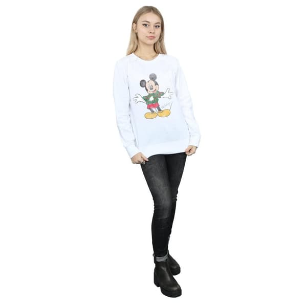 Disney Womens/Ladies Mickey Mouse Christmas Jumper Sweatshirt