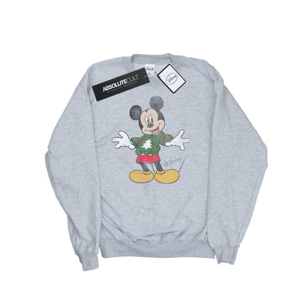 Disney Womens/Ladies Mickey Mouse Christmas Jumper Sweatshirt
