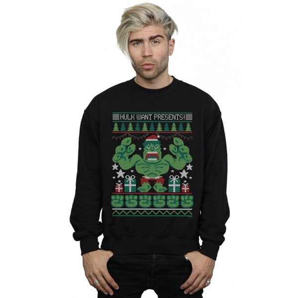 Marvel Mens Hulk Want Presents Fair Isle-tröja