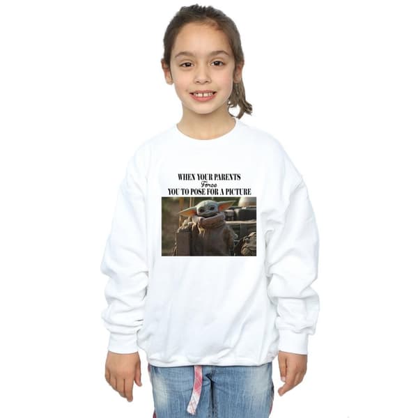 Star Wars Sweatshirt med bilder på Mandalorian-styrkan för flickor
