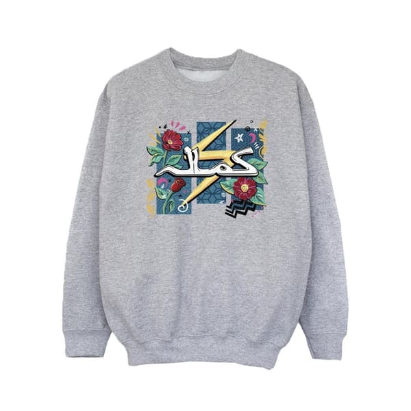 Marvel Ms Marvel Flower Lightning-tröja för flickor Sports Grey 5-6 Years