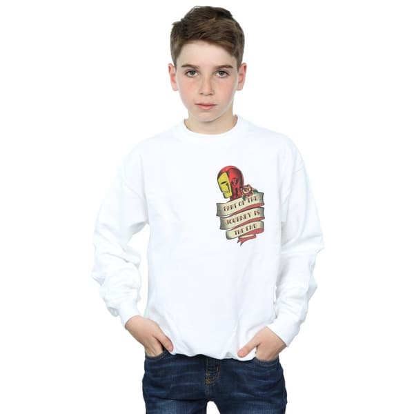 Marvel Boys Iron Man Tattoo Journey Breast Print Sweatshirt