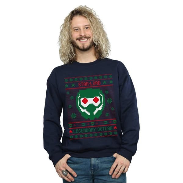 Marvel Mens Guardians Of The Galaxy Vol. 2 Star Lord Fair Isle Sweatshirt
