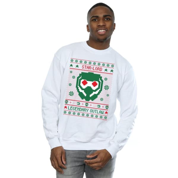 Marvel Mens Guardians Of The Galaxy Vol. 2 Star Lord Fair Isle Sweatshirt