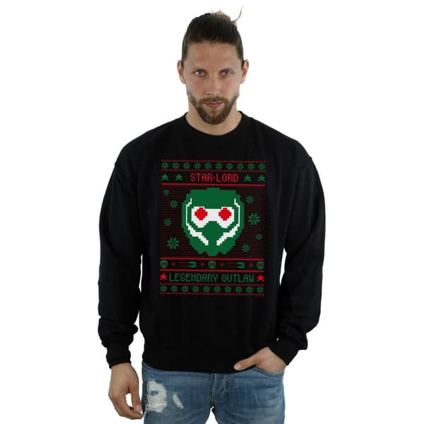 Marvel Mens Guardians Of The Galaxy Vol. 2 Star Lord Fair Isle Sweatshirt