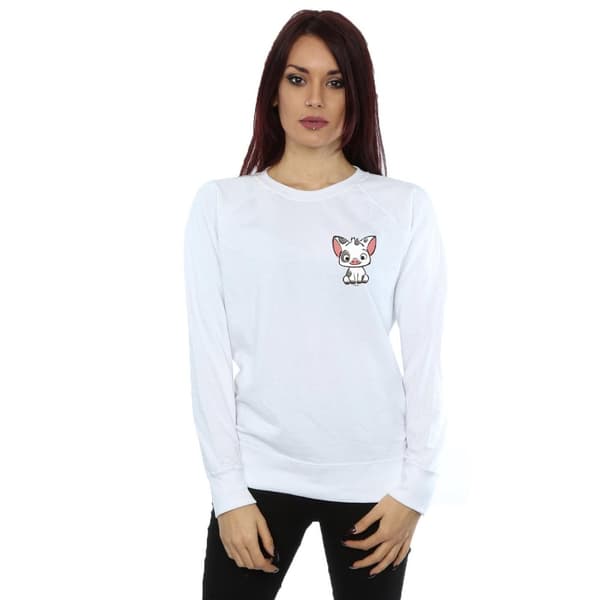 Disney Womens/Ladies Moana Pua The Pig Breast Print Sweatshirt