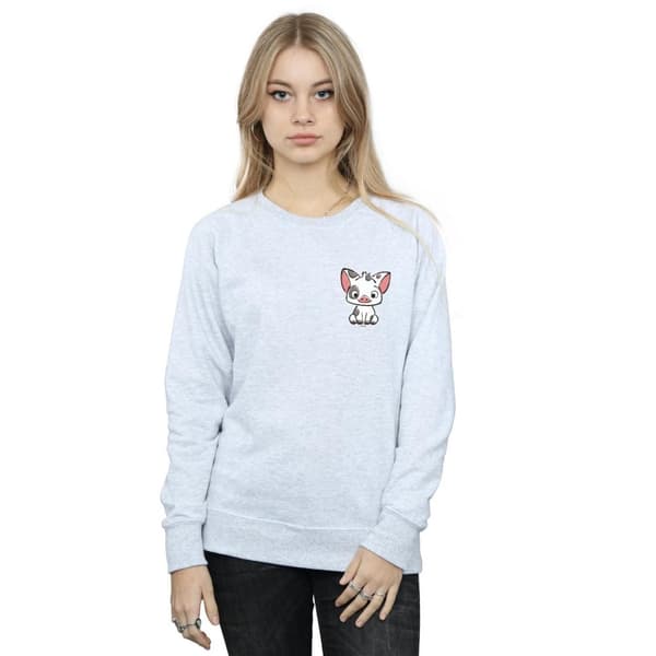 Disney Womens/Ladies Moana Pua The Pig Breast Print Sweatshirt