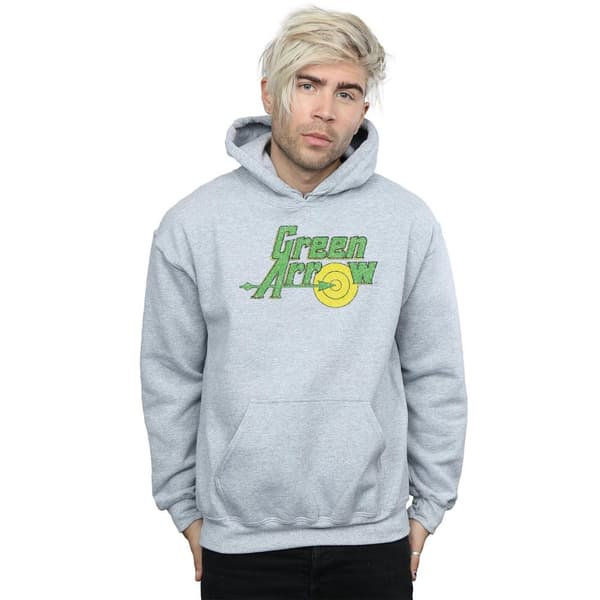 DC Comics Mens Green Arrow Crackle Logo Hoodie