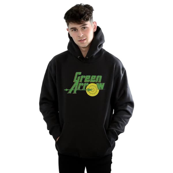 DC Comics Mens Green Arrow Crackle Logo Hoodie
