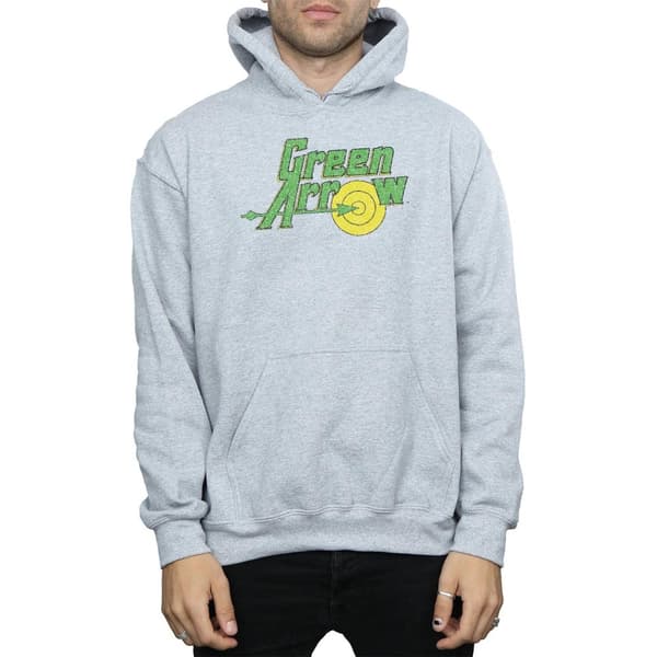 DC Comics Mens Green Arrow Crackle Logo Hoodie