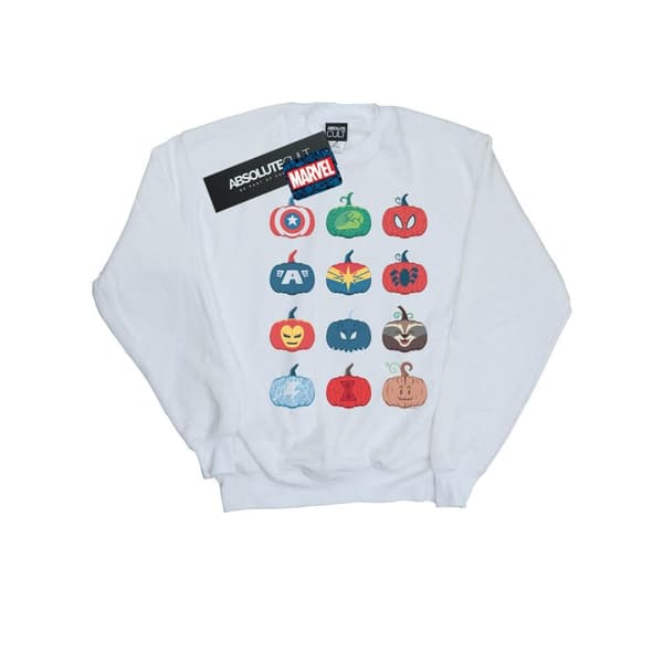 Marvel Girls Avengers Pumpkin Icons Sweatshirt White 9-11 Years