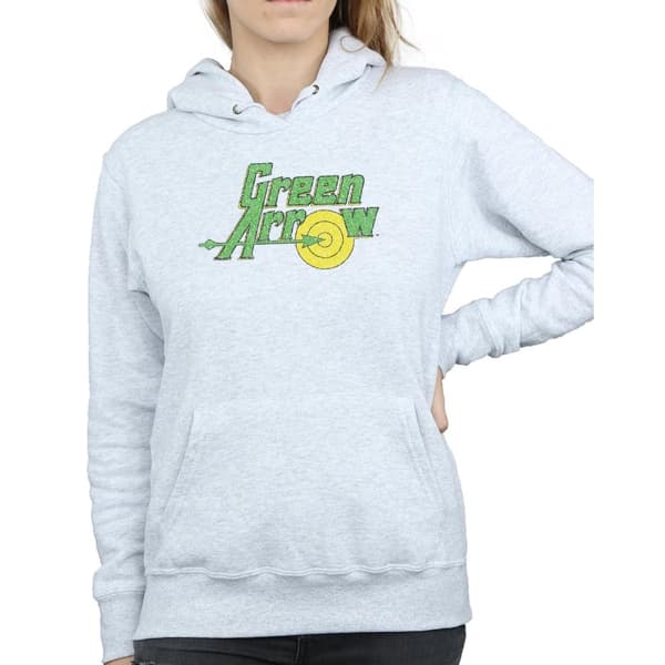 DC Comics Womens/Ladies Green Arrow Crackle Logo Hoodie