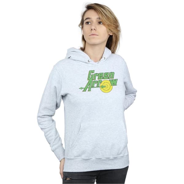 DC Comics Womens/Ladies Green Arrow Crackle Logo Hoodie