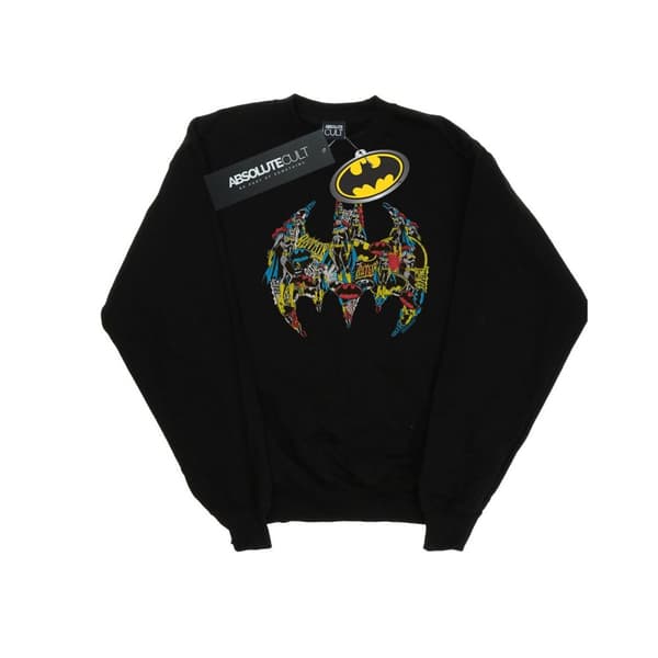 DC Comics Womens/Ladies Batman Batgirl Logo Collage Sweatshirt