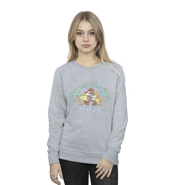 Disney Womens/Ladies Minnie Mouse Catchin Waves Sweatshirt