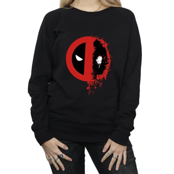 Marvel Dam/Tjej Deadpool Split Splat Logo Sweatshirt