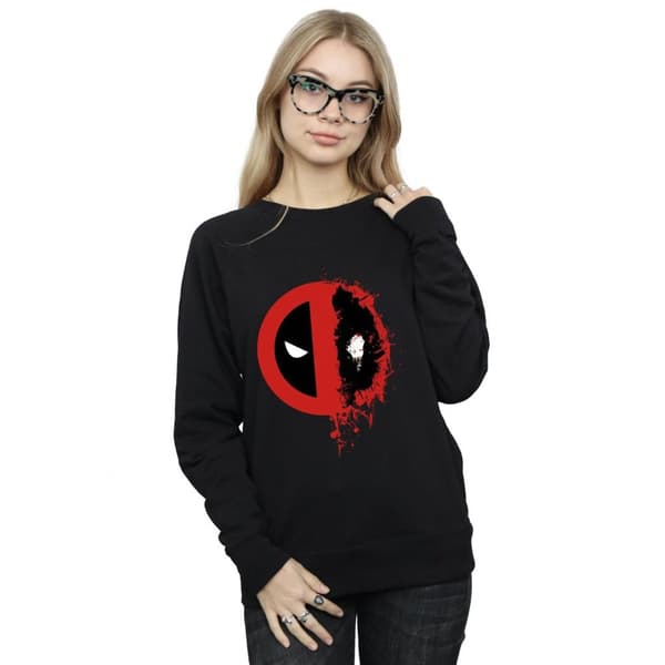 Marvel Dam/Tjej Deadpool Split Splat Logo Sweatshirt