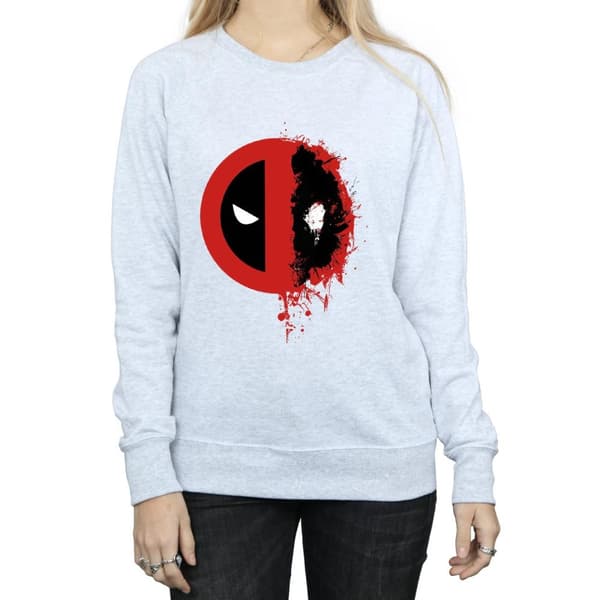 Marvel Dam/Tjej Deadpool Split Splat Logo Sweatshirt