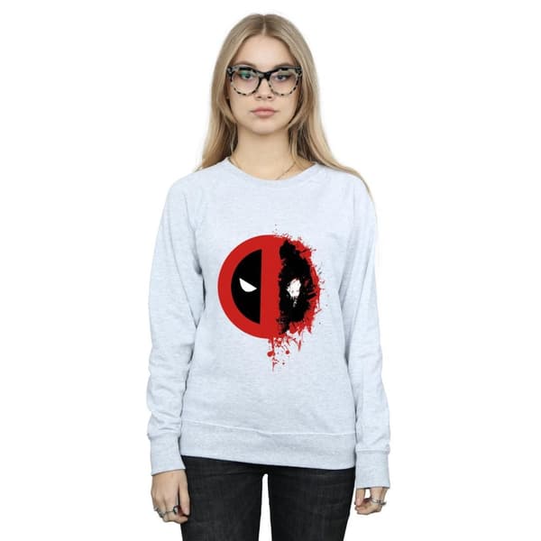 Marvel Dam/Tjej Deadpool Split Splat Logo Sweatshirt