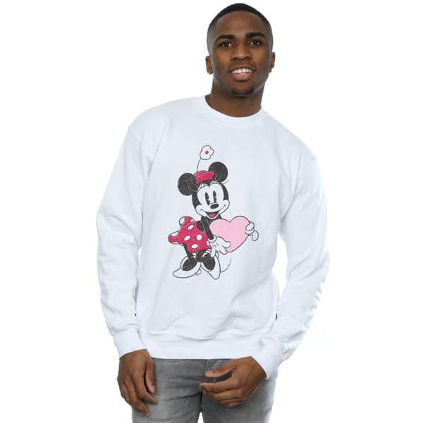 Disney Mens Minnie Mouse Love Heart Sweatshirt