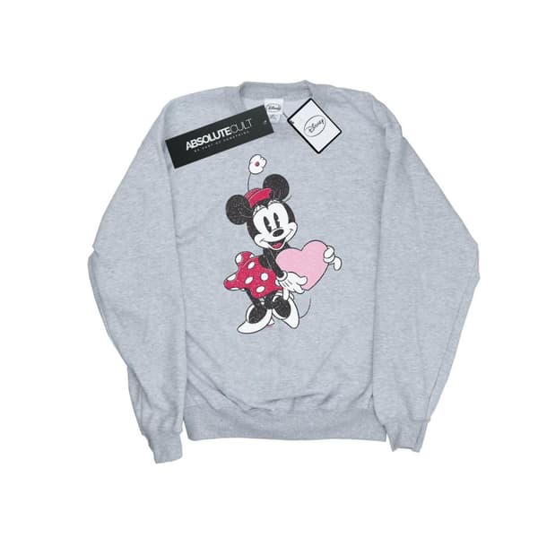 Disney Mens Minnie Mouse Love Heart Sweatshirt