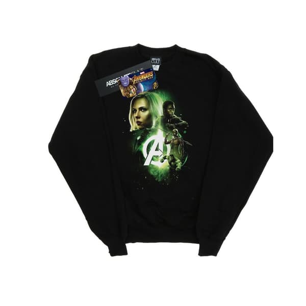 Marvel Girls Avengers Infinity War Widow Panther Team Up Sweatshirt Black 7-8 Years