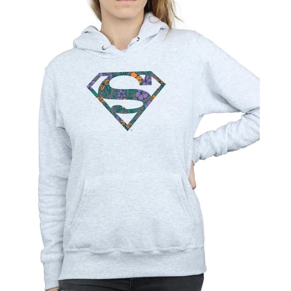 DC Comics Superman - blommig logotyp 1 - huvtröja, dam/dam