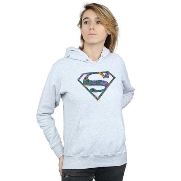 DC Comics Superman - blommig logotyp 1 - huvtröja, dam/dam