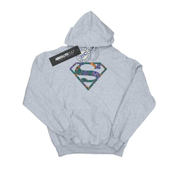 DC Comics Superman - blommig logotyp 1 - huvtröja, dam/dam
