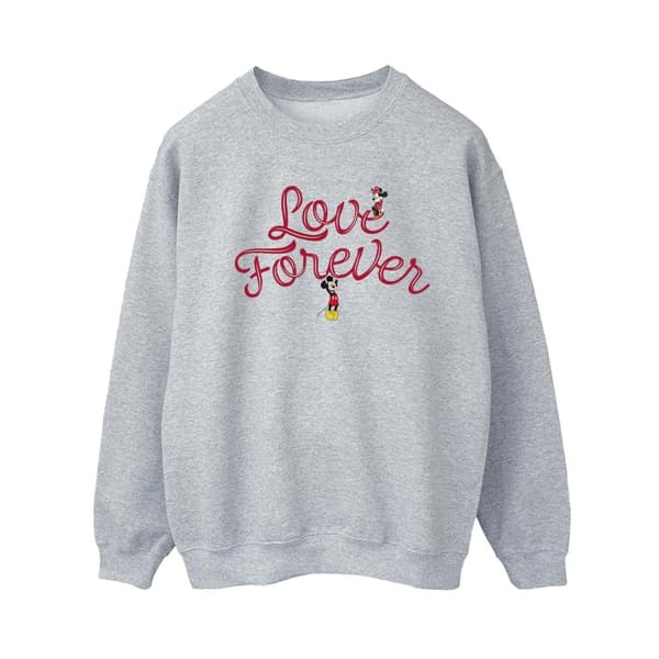 Disney Womens/Ladies Mickey Mouse Love Forever Sweatshirt Sports Grey M