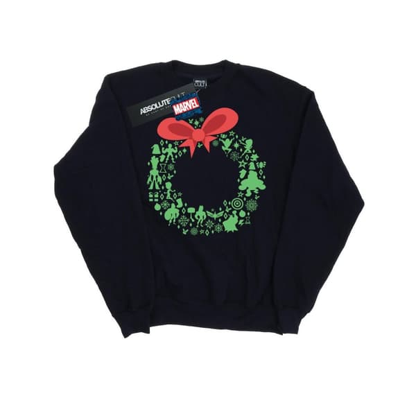 Marvel Mens Avengers Christmas Wreath Sweatshirt
