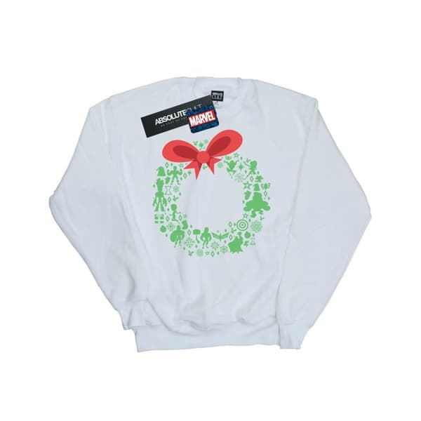 Marvel Mens Avengers Christmas Wreath Sweatshirt